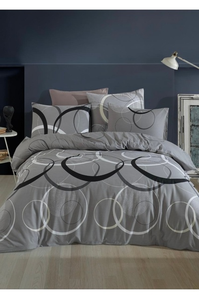 NazeninHome Ranforce 100% Cotton Duvet Cover Set with Elastic Sheets, Double ...