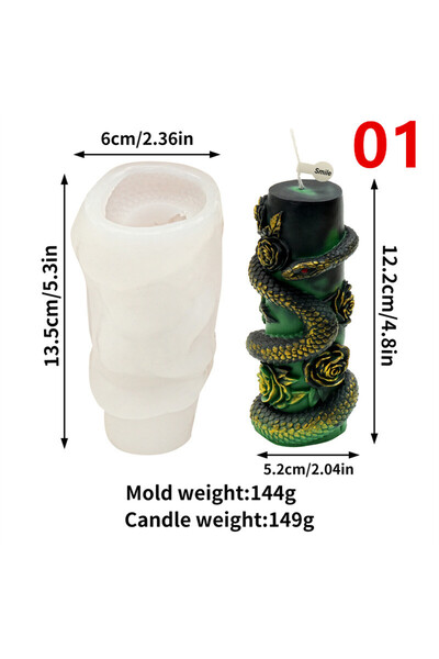 Choice3 قالب على شكل ثعبان 01 قالب سيليكون على شكل ثعبان لصنع شمعدان عمودي، ق...