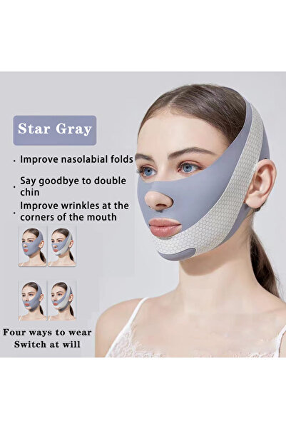 Choice3 ضمادة تنحيف الذقن والخدين الرمادية، قناع شد الوجه على شكل حرف V، قناع...
