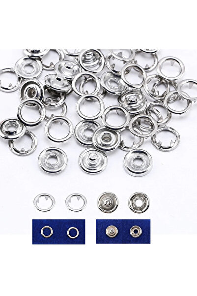 Choice25 مجموعة أزرار كبس فضية، 20 قطعة، بيع بالجملة، أزرار كبس بدون أدوات، ف...