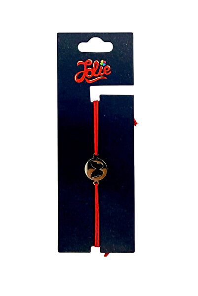 OEM Brățară din inox argintiu cu șnur roșu pentru copii, model Fluturaș, regl...