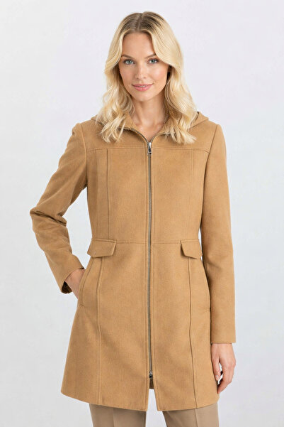 Selen Beli Büzgülü Kapak Cep Kaban / CAMEL