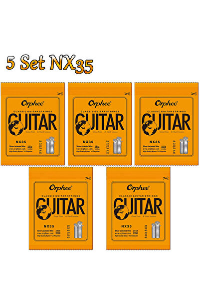 Choice9 مجموعة من 5 أوتار جيتار كلاسيكي من أورفي، مطلية بالفضة، مصنوعة من الن...