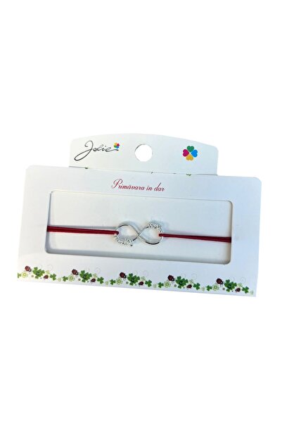 JOLIE Set of 5 Bracelet with Metallic Pendant, Jolie, Red Textile Cord, Adjus...