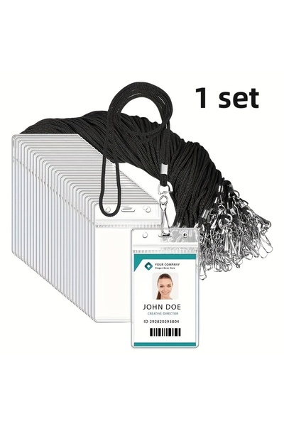 Choice 1 Set Vertical Id Card Name Tag Lanyard Waterproof Resealable Zipper, ...