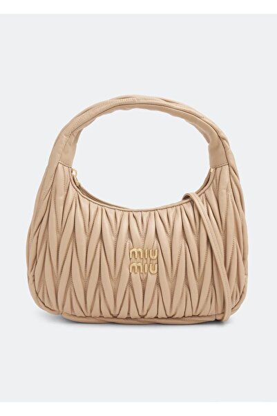 Miu Miu Wander nappa leather hobo Shoulder Bag With Crossbody Strap Zip Closure