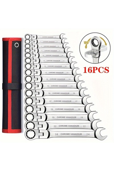 choice2 16PCS Multitool Wrench Ratchet Spanners Hand Tools Wrench Set Univers...