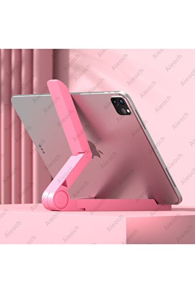 Choice3 حامل مكتبي وردي اللون للأجهزة اللوحية من 4.7 إلى 12.9 بوصة، حامل قابل...