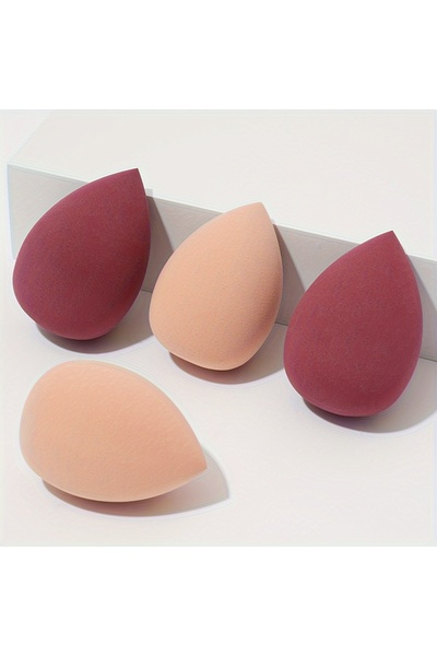 Choice3 4 قطع - MZD-F، مجموعة من 4 إسفنجات تجميلية، بيضة تجميلية، جافة ورطبة،...