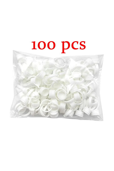 Choice7 100 قطعة من غراء الرموش الأبيض M1 بالجملة، 100 قطعة من حلقات حامل غرا...