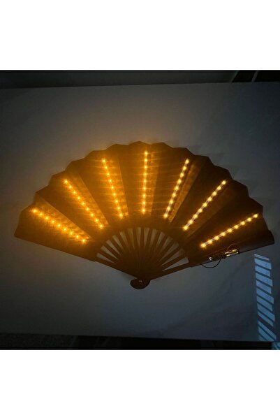 choice2 مروحة LED قابلة للطي صفراء متوهجة مقاس 10 بوصات، مثالية للعروض الليلي...