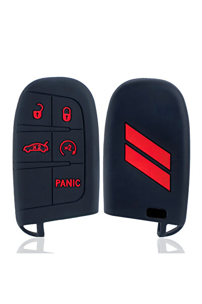 choice2 غطاء مفتاح سيارة من السيليكون باللونين الأسود والأحمر لسيارات جيب رين...