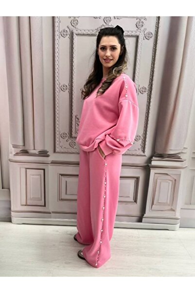 GLAMSI Blouse and pants set with sewn pearls