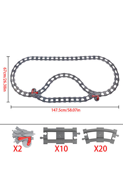 Choice4 مجموعة بناء كبيرة الحجم AS-5، تتضمن قطع بناء سوداء، ومسارات قطار، وأج...
