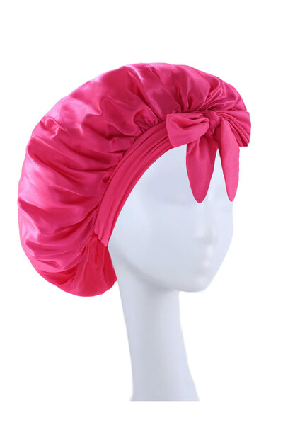 Choice10 قبعة نوم حريرية جديدة بلون أحمر وردي للنساء، قبعة ساتان، غطاء للشعر،...