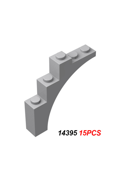 Choice1 قطع بناء رمادية فاتحة 15 قطعة من نوع MOC مع قوس 1×5×4 وقطع قوسية 2339...