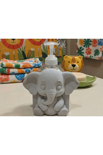 Mays3Dstudio Çocuk Banyo Aksesuarı Fil Figürlü Sıvı Sabunluk – Dekoratif ve S...