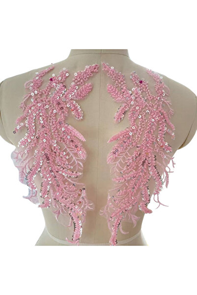 Choice6 فستان زفاف وردي اللون، زوج واحد، متعدد الألوان، مصنوع يدويًا، مزين با...