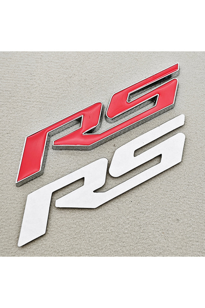 Choice4 ملصق سيارة معدني ثلاثي الأبعاد باللونين الأحمر والفضي، شعار RS، شارة ...
