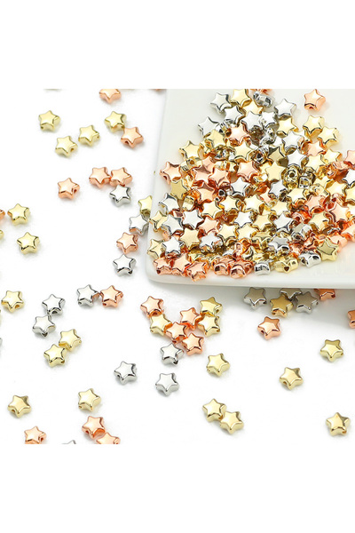 Choice1 100pcs Star 6mm Mixed 100-400pcs Gold Color Beads 4mm 6mm CCB Cube cr...