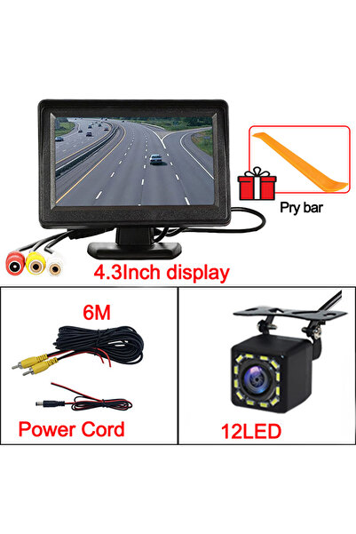 choice2 كاميرا X120-12LED بشاشة عرض خلفية 4.3 بوصة، كاميرا للرؤية الخلفية لرك...
