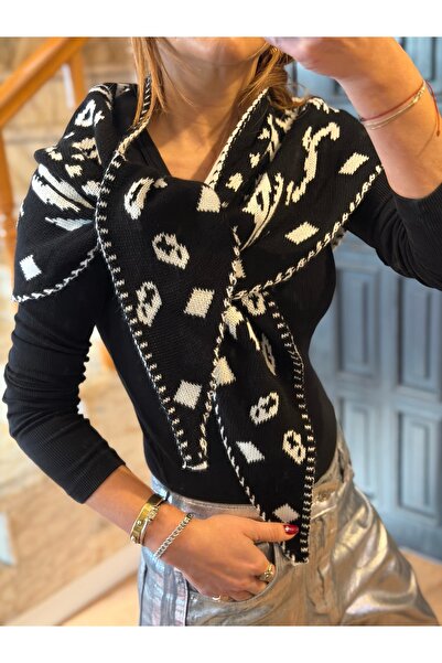 who knows ¿ Patterned Triangle Double-Sided Knitwear Shawl Women's Clothing A...