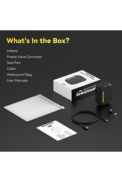 choice2 مضخة هواء صغيرة محمولة للدراجات AT1 قابلة لإعادة الشحن، ضغط 100 رطل ل...