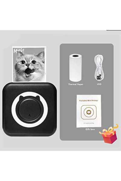 Choice6 طابعة صغيرة محمولة حمراء اللون، صانعة ملصقات بدون حبر، طابعة ملصقات ص...