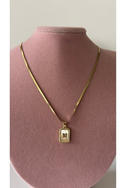 Stainlesss stellss Harfli Taşlı Kolye (M,N,Z,B,G,F,E,H,S)