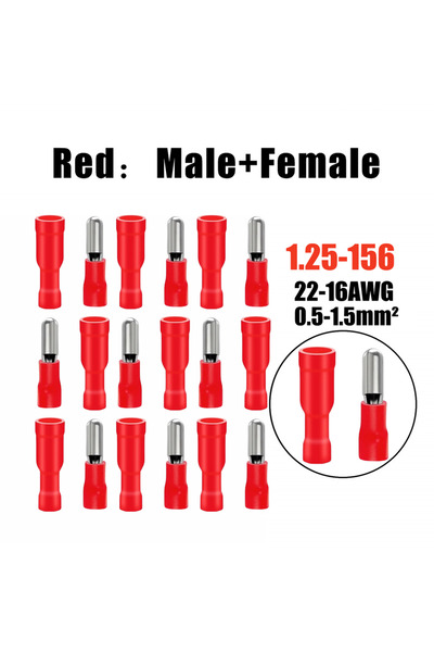 choice2 60pcs-Red In Bag 160/80/60pcs bullet butt connectors, fully Insulated...