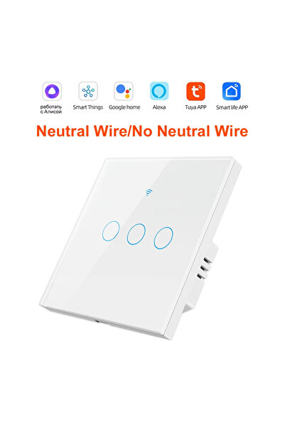 Choice7 white 3 gang 1 2 3 4 Gang WiFi RF 433mhz Touch Wall Light Smart Wirel...