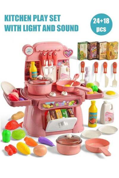 Generic 42Pcs Kitchen Pretend Toy Set Kids Mini Kitchen Toy Simulation Cookin...