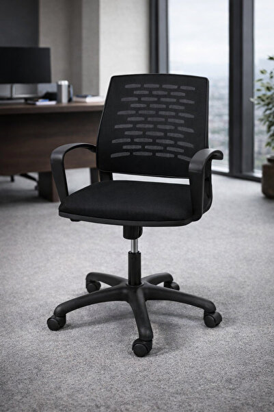 Hünkar Mobilya Ergonomik Fileli Şef Ofis Koltuğu Kollu Tekerlekli Döner Yükse...