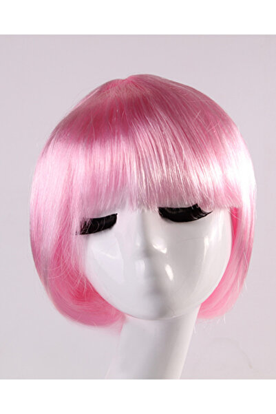 Choice4 شعر مستعار قصير وردي اللون، مصنوع من ألياف صناعية، متوفر بألوان متعدد...