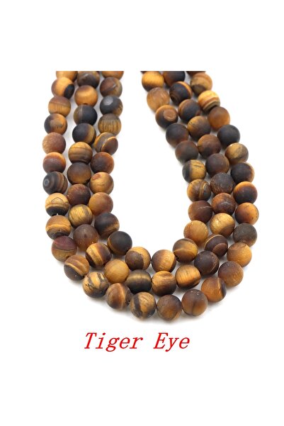 Choice96 8mm 45 to 48pcs Tiger Eye Natural Stone Dull Polish Tiger Eye Matte ...