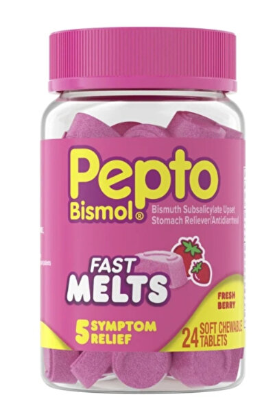 Pepto Bismol Fast Melts 5 Symptom Relief 24 Soft Chewable
