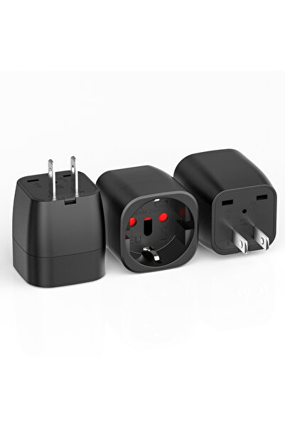 Choice1 250V Black 3PCS 3pcs EU To US Japan Canada Travel Plug European Italy...