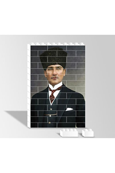 BASEL MAİSON Mustafa Kemal Atatürk LEGO Yapboz Seti 13x20 cm 76 Parça 8 mm Da...