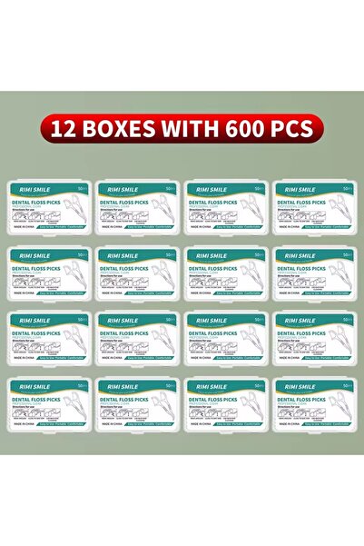 Choice3 12 علبة تحتوي على 600 قطعة من خيوط تنظيف الأسنان البلاستيكية المحمولة...
