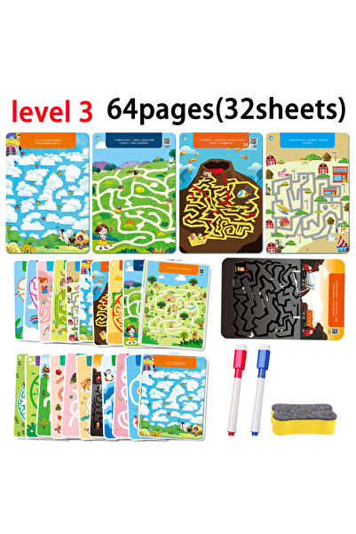 Choice4 ٣٢ ورقة، المستوى ٣، ١٥/٣٢ ورقة، بطاقات متاهة قابلة لإعادة الاستخدام ل...