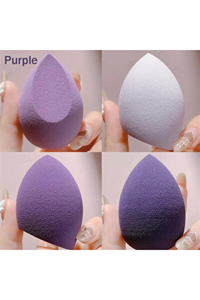 Choice5 إسفنجات مكياج بنفسجية - 4 قطع، 1/4/8 قطع، إسفنجات ناعمة لتوزيع كريم ا...
