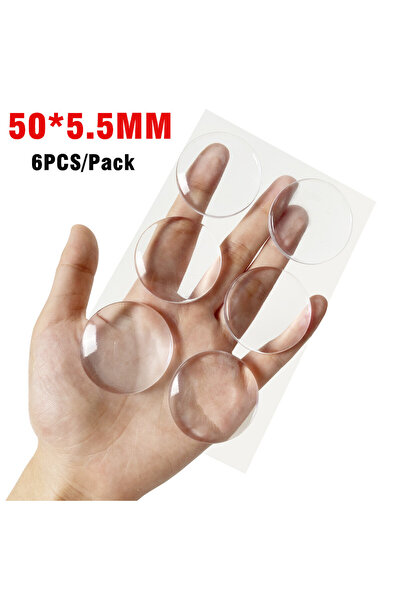 Choice7 6PCS 50x5.5mm door knob wall shield Clear Soft Door Stopper door hand...
