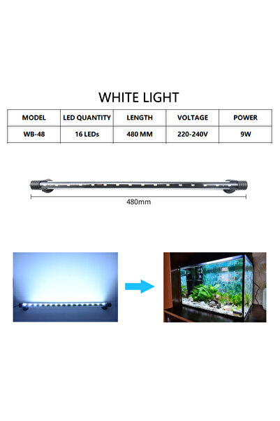 Choice11 T4-48 White Aquarium Light LED Waterproof Fish Tank Light Underwater...