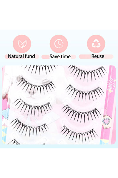 Choice1 C w6 ٥ أزواج من الرموش الصناعية، رموش كورية على شكل حرف V، رموش فرقة ...