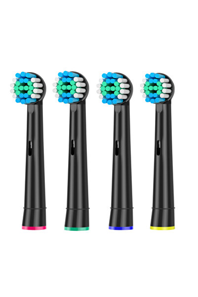 Choice22 4 رؤوس فرشاة أسنان بديلة سوداء متوافقة مع رؤوس فرشاة الأسنان الكهربا...