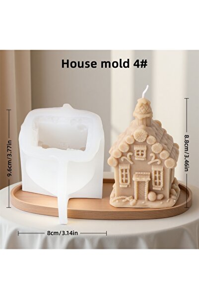 Choice4 قالب منزل ثلاثي الأبعاد من السيليكون لصنع الشموع، مناسب لعيد الميلاد،...