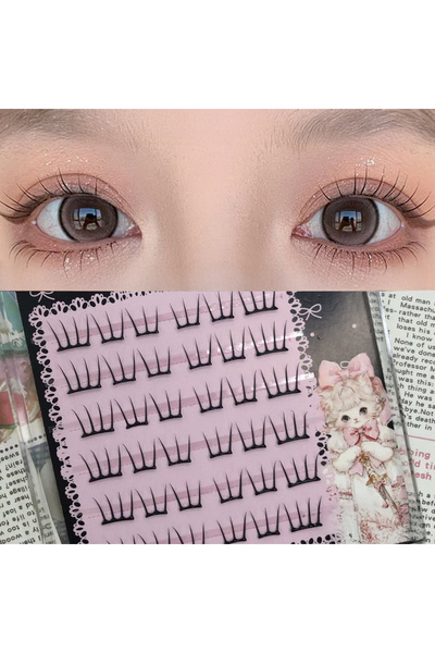 choice2 رموش صناعية كورية بستة صفوف بدون غراء، مناسبة لفرق الفتيات، وتطويل ال...