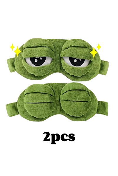 Choice1 قطعتان من قناع النوم ثلاثي الأبعاد على شكل ضفدع حزين، غطاء طبيعي للعي...