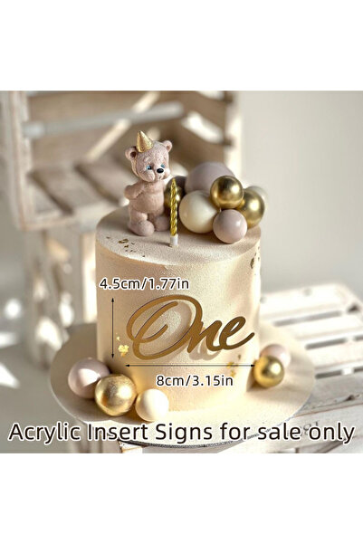Choice36 1PC B1 Acrylic Boy Girl Baby One Happy Birthday Cake Toppers Gold Ba...