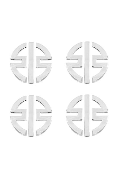 Choice3 عبوة من 4 ملصقات شعار دراجة نارية ثلاثية الأبعاد فضية، عبوة من 4 ملصق...